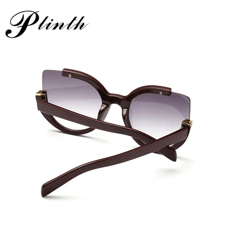 PLINTH Cat Eye Women's Sunglasses Vintage Semi-rimless Sharp Coner Colorful Shades for Women Stylish Trendy Sun Glasses Ladies |