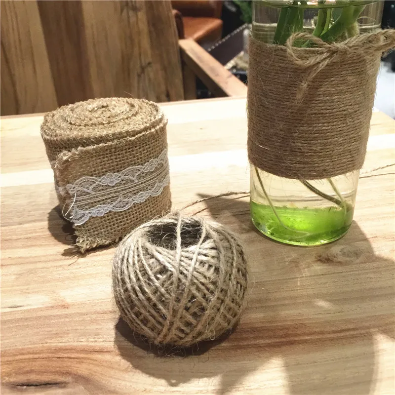 2 шт. DIY ролл пеньковый Канат конопли белья Кружево ремесел объем праздничные