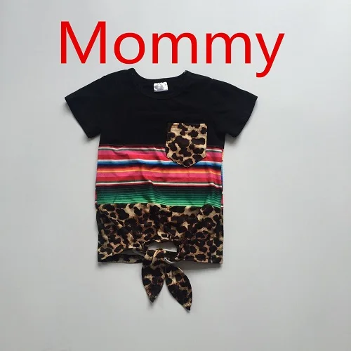 mom Летние футболки для мамы и дочки; детская леопардовая рубашка с цветными полосками; Изысканная одежда; одежда для мамы; рубашки для мамы и дочки - Цвет: mom