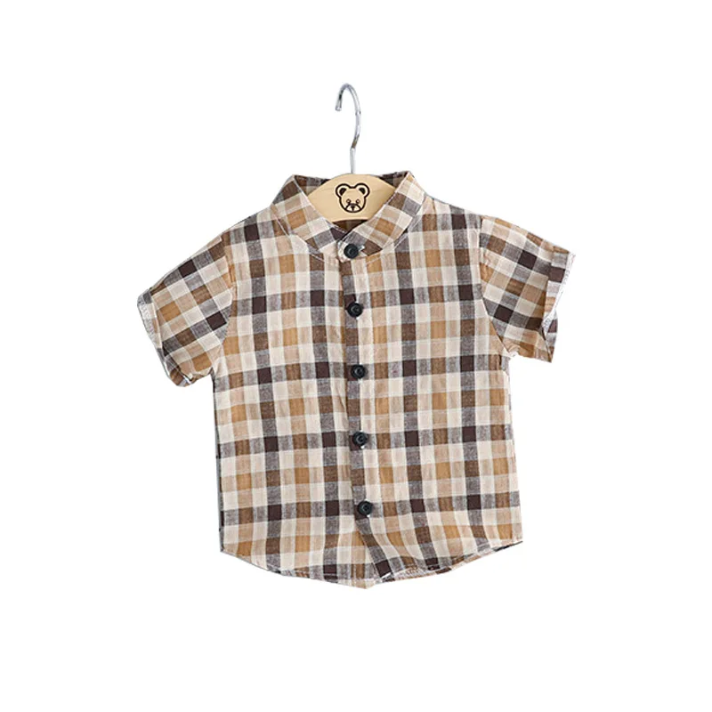Summer Baby Boy Clothes Set Cotton Plaid Shirt Blouse and Overalls Kids Suit Infant Clothing Girl Outfit | Детская одежда и обувь