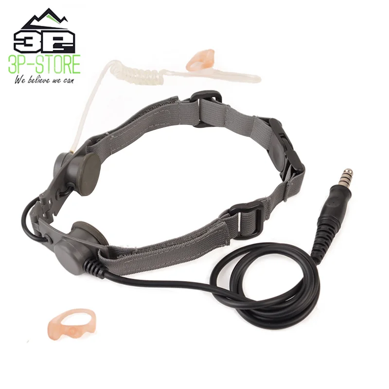 Z Tactical Throat Microphone Headset PTT Portable Radio Mic Neckband Hunting THROAT MIC Earphone WZ033 | Спорт и развлечения