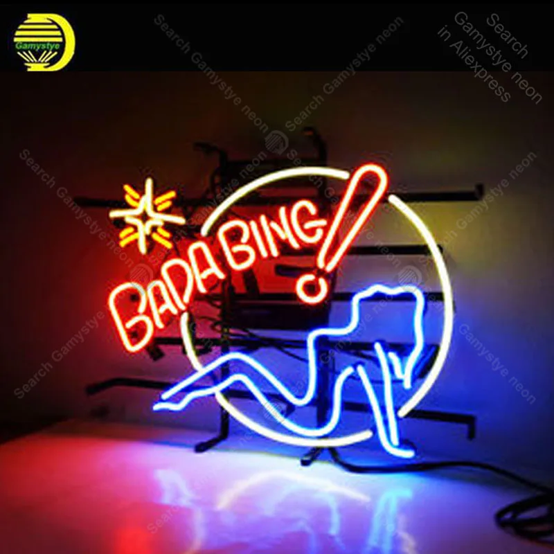 Неоновая вывеска для BADA BING сексуальная девушка пивной паб бар ручная работа