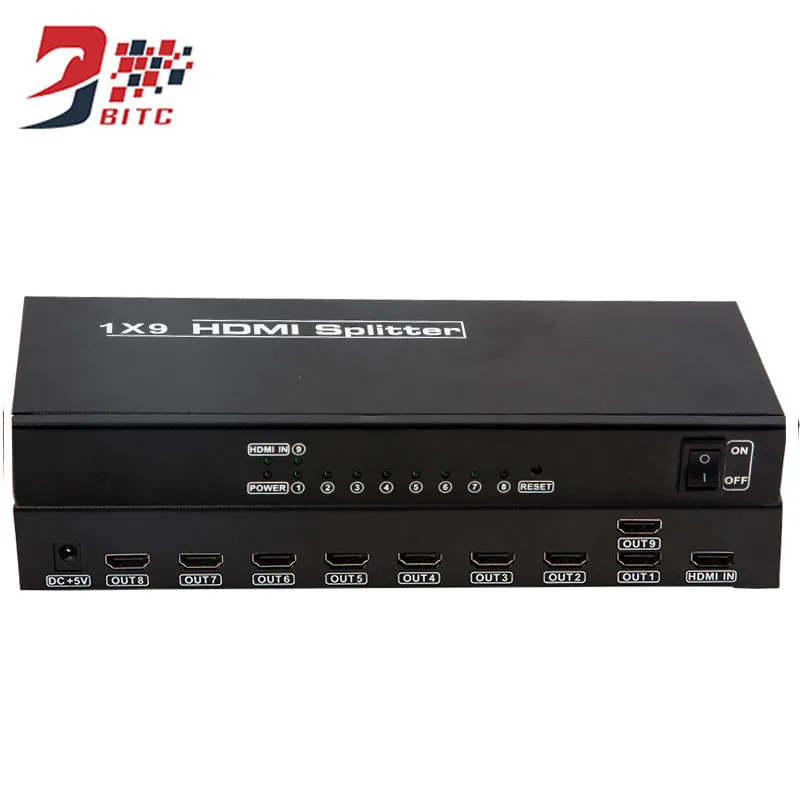 SZBITC видеостена процессор с разрешением 4 K HDMI с разветвителем 1X9 Порты и разъёмы HDMI распределяет 1 9 out для HD ТВ, DVD, ТВ, PS3, компьютер, мультимедиа