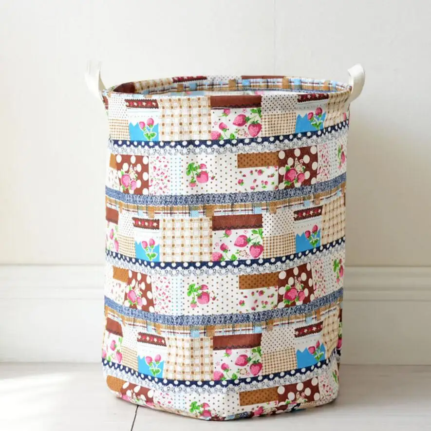 

The New Flowers Large Waterproof Laundry Hamper Home decoration clothes Storage barrel Bags organizer kids toy storage baskets