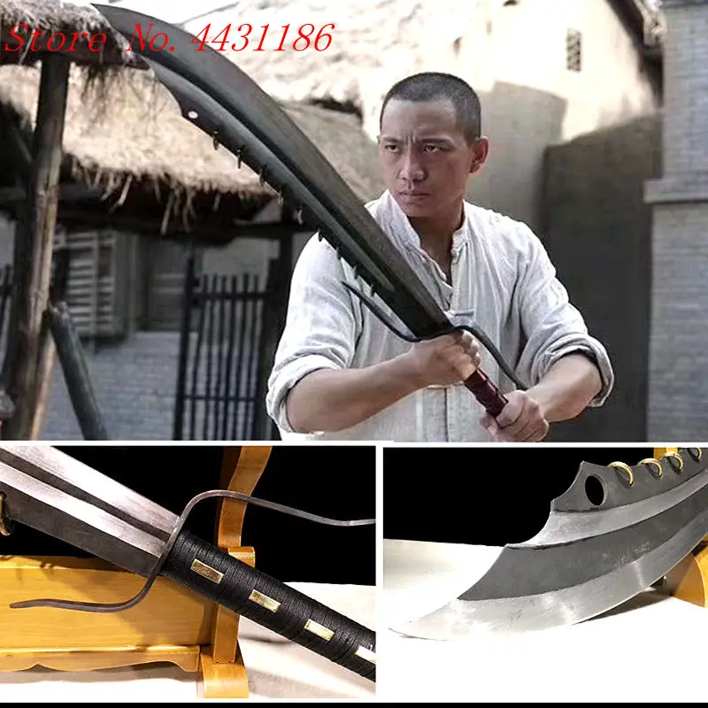 Острые черные лезвия ручной работы из высокоуглеродистой стали 9 колец DaDao Wushu Kungfu