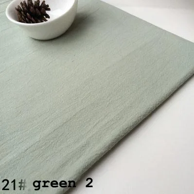 21 green 2 Хлопок/лен вареный креп синий розовый зеленый фиолетовый черный темно-синий желтый коричневый ткани для одежды платье Весна ручной работы ремесло Sashiko - Цвет: 21 green 2