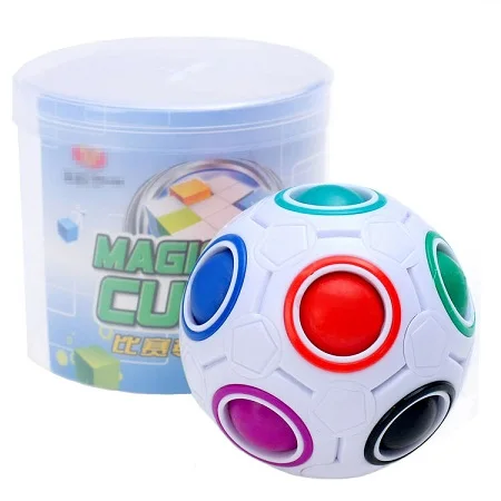 rainbow ball 57 мм классический магия игрушки Cube3x3x3 ПВХ Стикеры блок головоломки Скорость Cube Красочные обучения Развивающие кубик-головоломка Мэджико игрушки - Цвет: rainbow ball