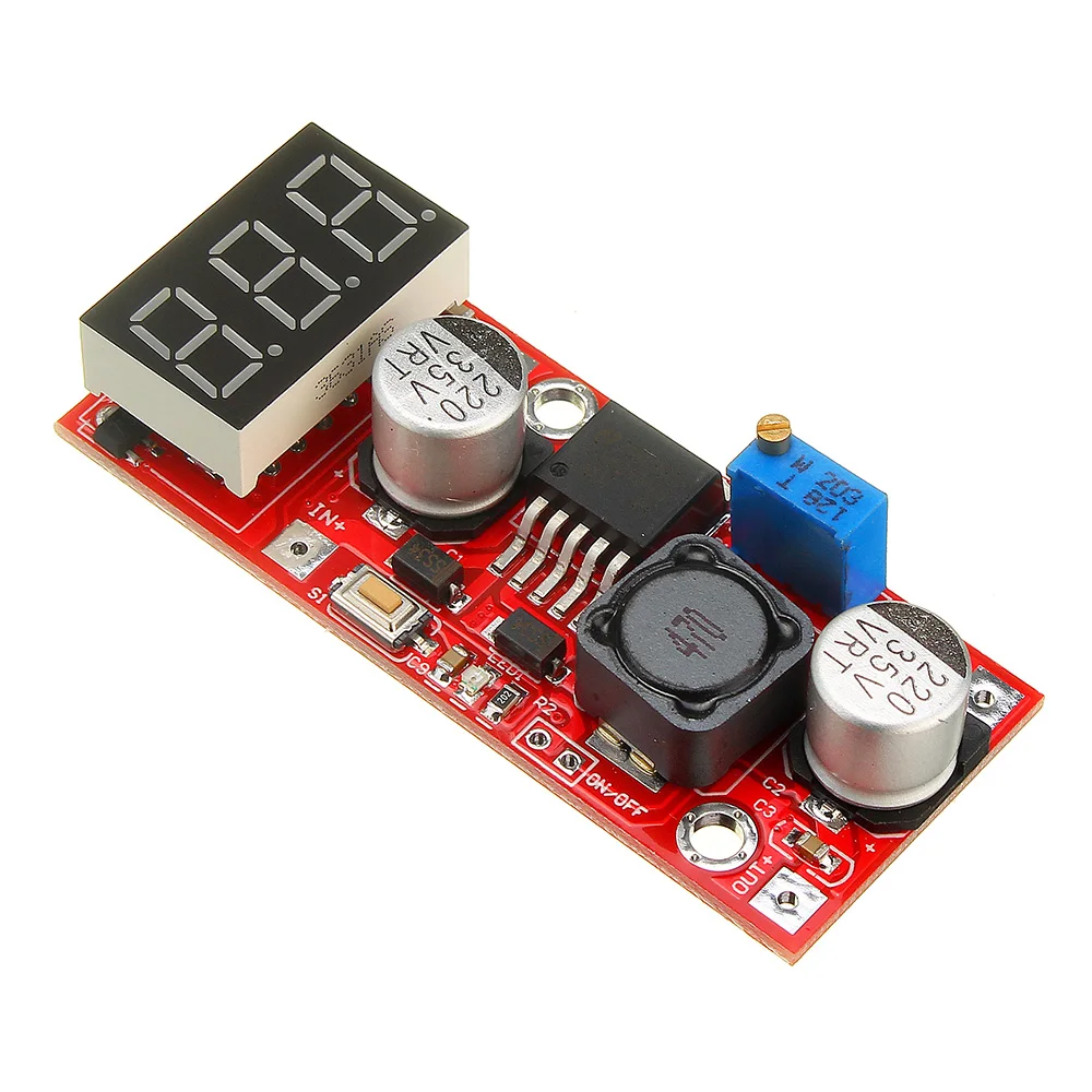 LEORY 1 шт. LM2596 DC-DC 4,5-28 V Регулируемый Напряжение Регулятор модуль с Напряжение метр Дисплей