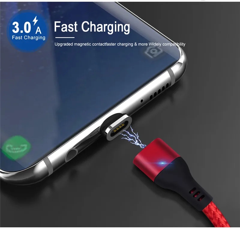 Магнитный usb-кабель 1 м 2 м, быстрая зарядка, USB type C, Micro Android, для samsung S10, зарядный кабель для iPhone 6, 6 S, 7, 8 Plus, XS MAX, XR