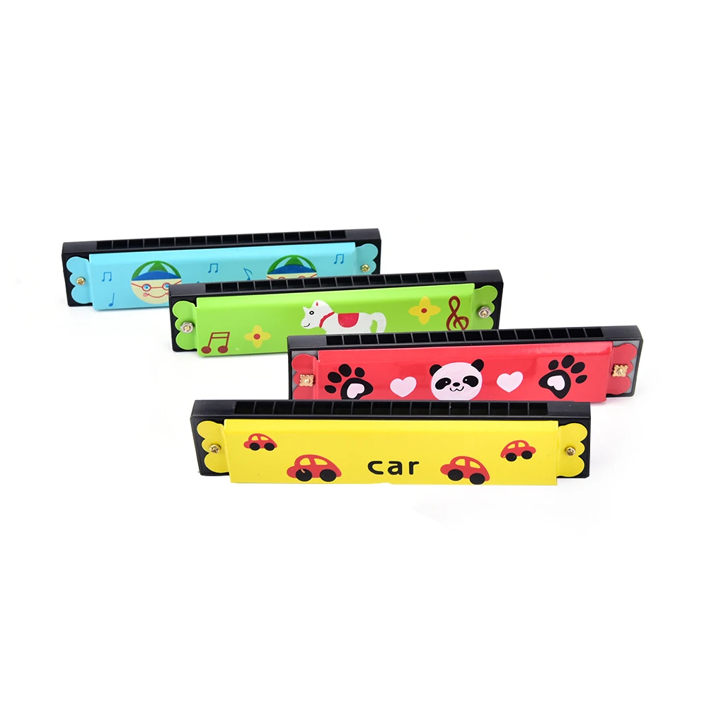 Wooden 16-hole Harmonica Kids Children Musical Instrument Educational Toy - Random Pattern |