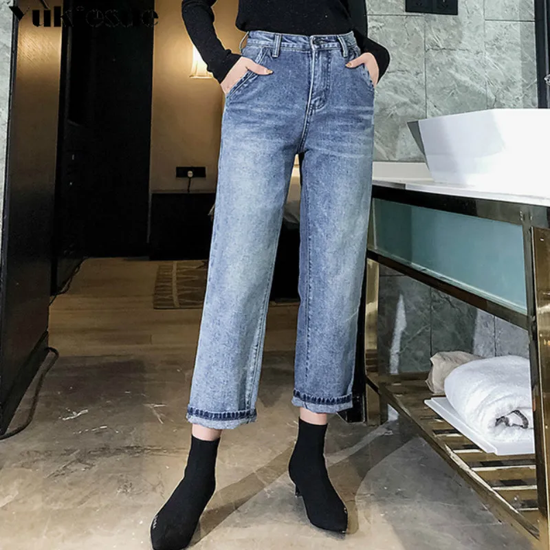 Denim Jeans Classic push up Women High Waist Vintage Mom loose Pencil Quality Cowboy Pants Plus size | Женская одежда
