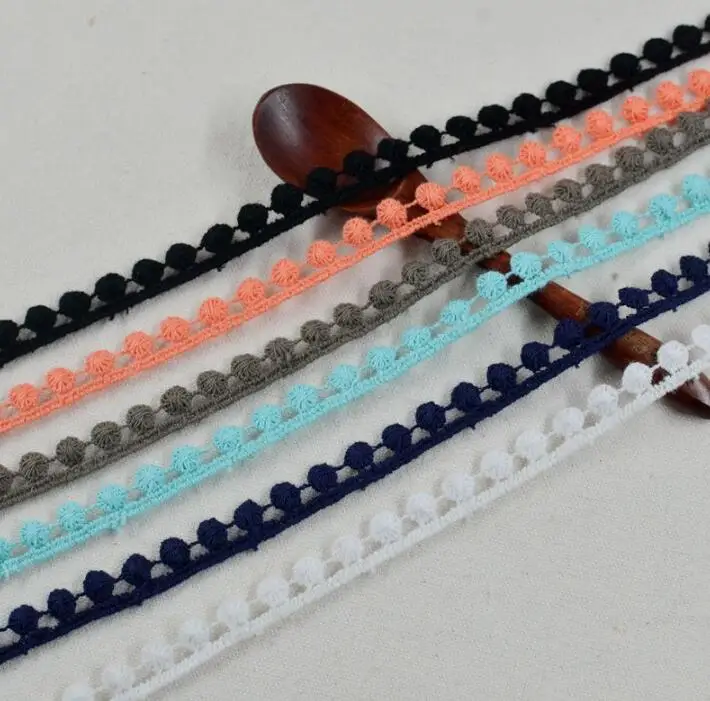 Free shipping 10 Meters Cotton Colorful Lace Trim Water Soluble Embroidery DIY Fabric Clothing Accessories 1CM | Дом и сад