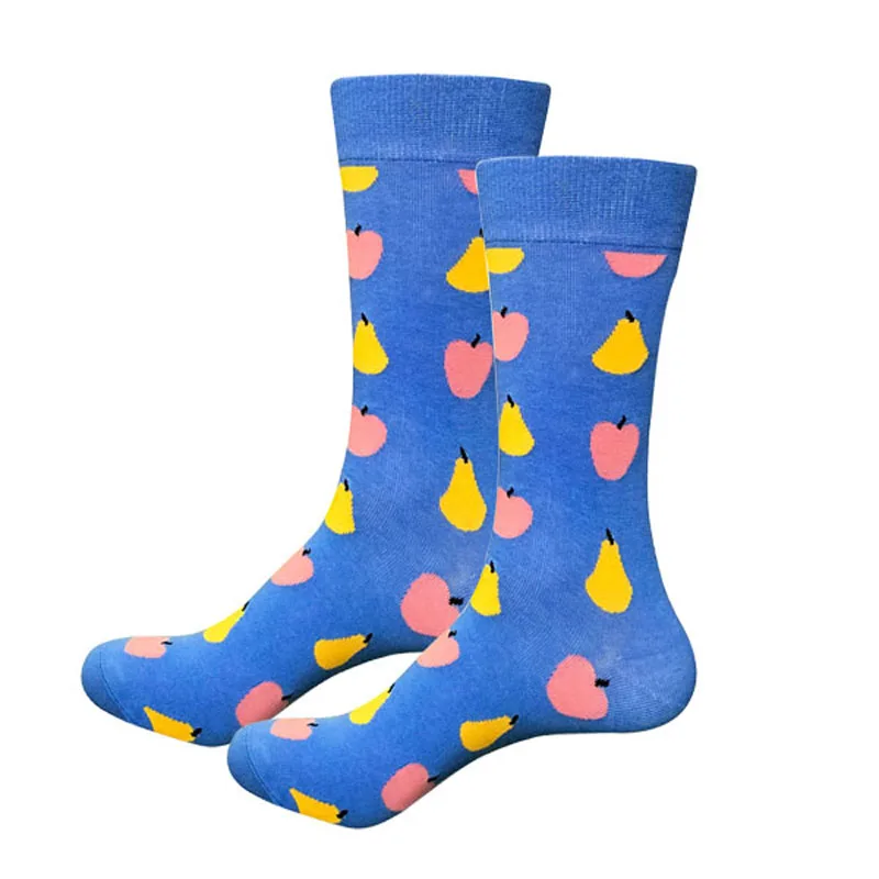 Best Selling New Men Winter Casual Socks Fashion Trend Stockings Personality Fruit pattern Men's 1 Pair = 2 Pieces | Мужская одежда