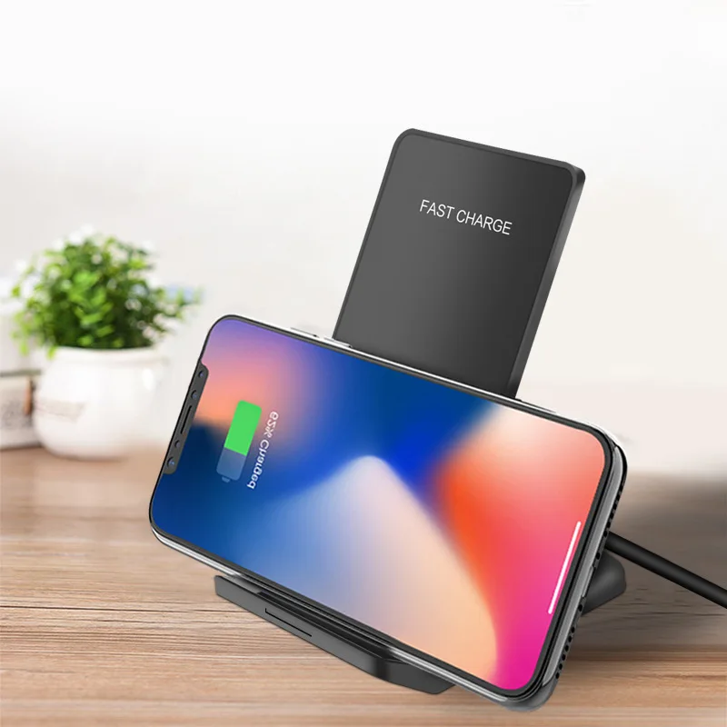 10 Вт Qi Беспроводное зарядное устройство для iPhone XS 8 Plus Быстрая зарядка держатель