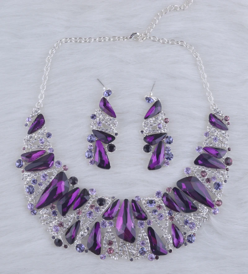 Себе ювелирные наборы для новобрачных свадебное Ожерелье с серьгами горный