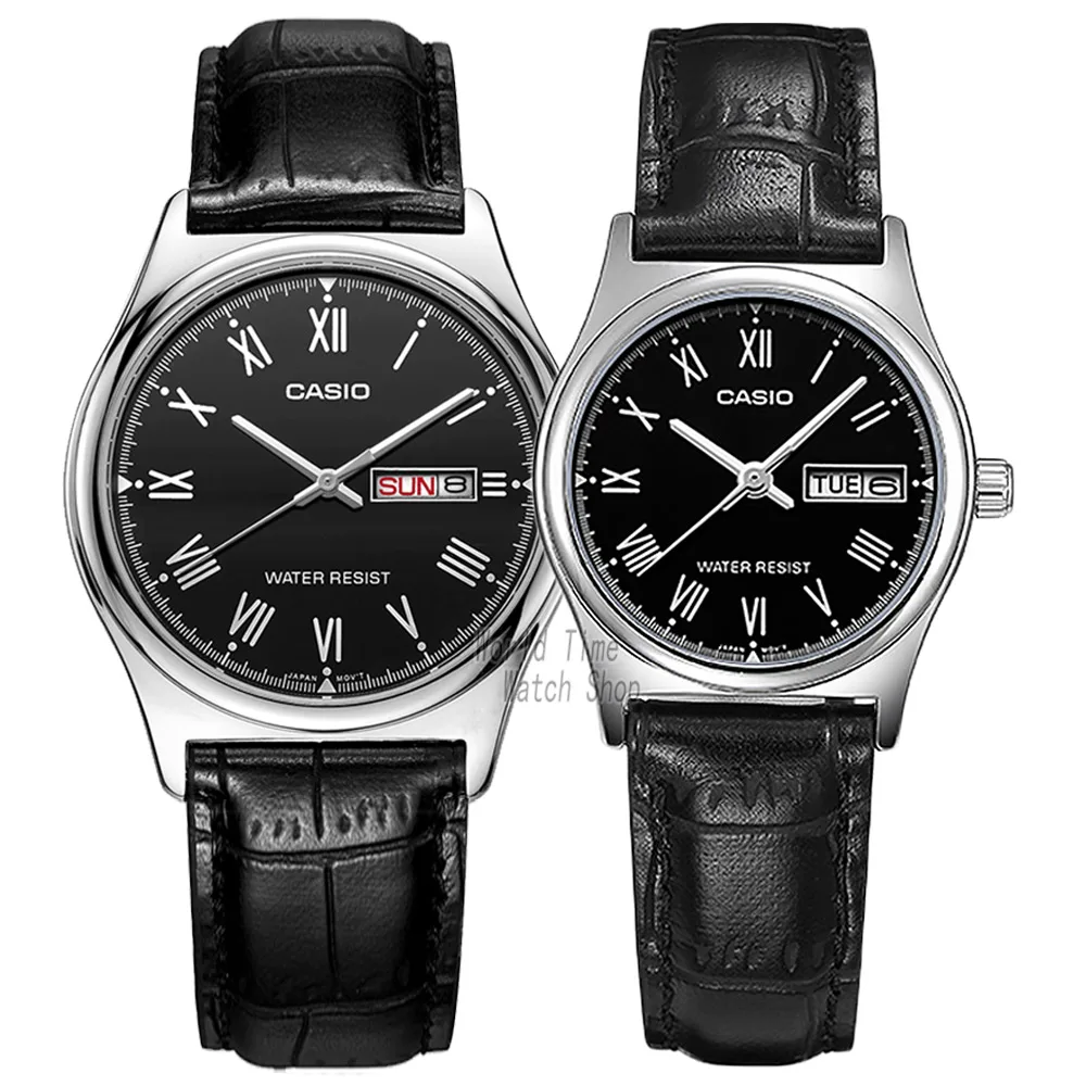 Мужские часы Casio Мужские часы Set Top Brand Роскошные женские часы Кварцевые наручные часы Спортивные мужские часы Водонепроницаемые женские часы Luminous Pair Design Model relogio feminino masculino reloj hombre - Цвет: V006L1B-V006L1B