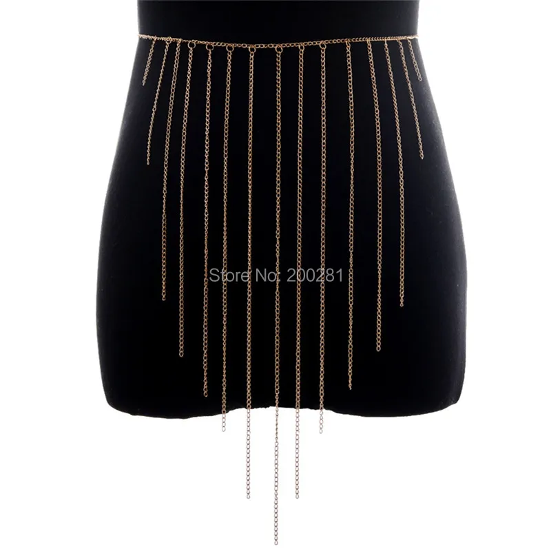 Пикантная обувь в богемном стиле с металлическими подвесками Цепочка для живота