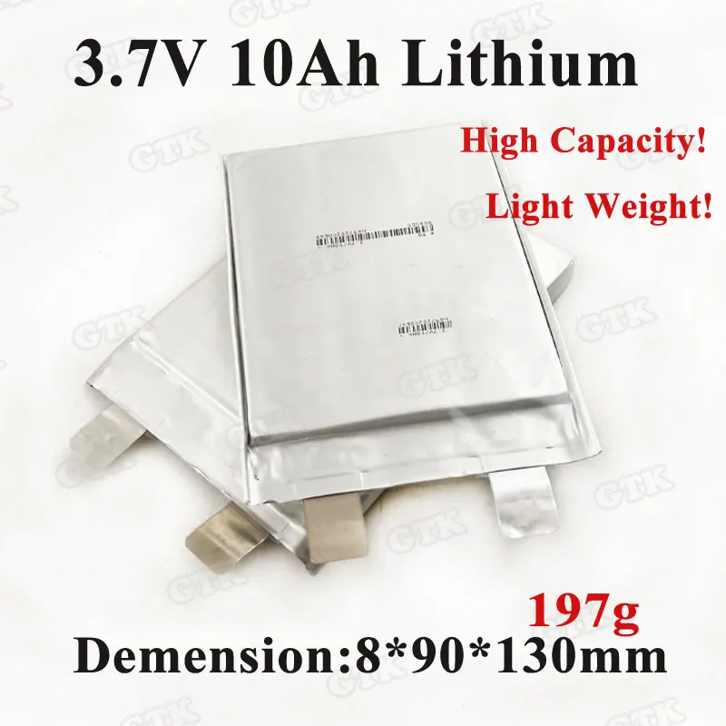 10 шт 3 7 V 10Ah литий полимерный аккумулятор 10000mah для DIY 24v 36v Портативная коляска RC