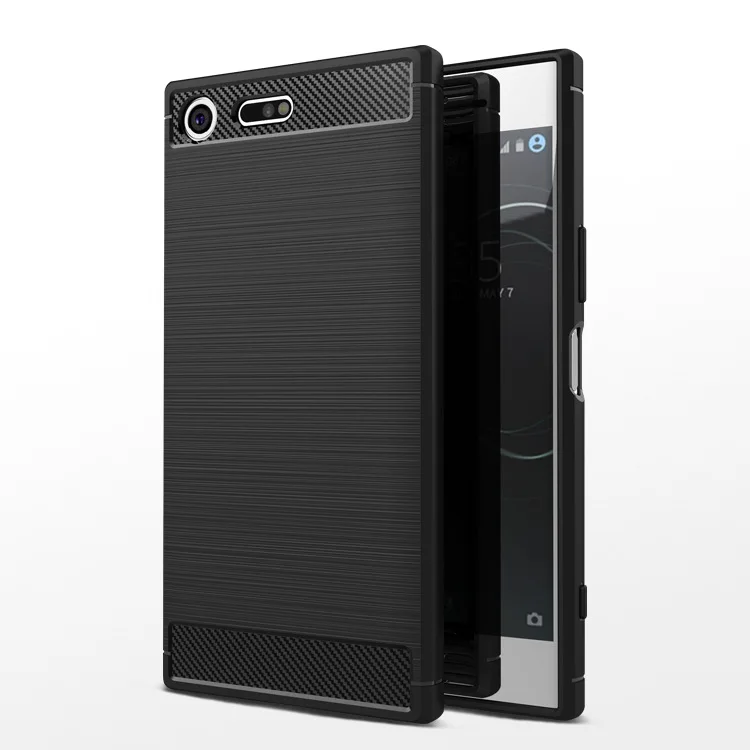 Для Sony Xperia XA2 Ultra XZ Премиум XZS XA1 XZ1 XZ2 XZ3 чехол противоударный мягкий из углеродного