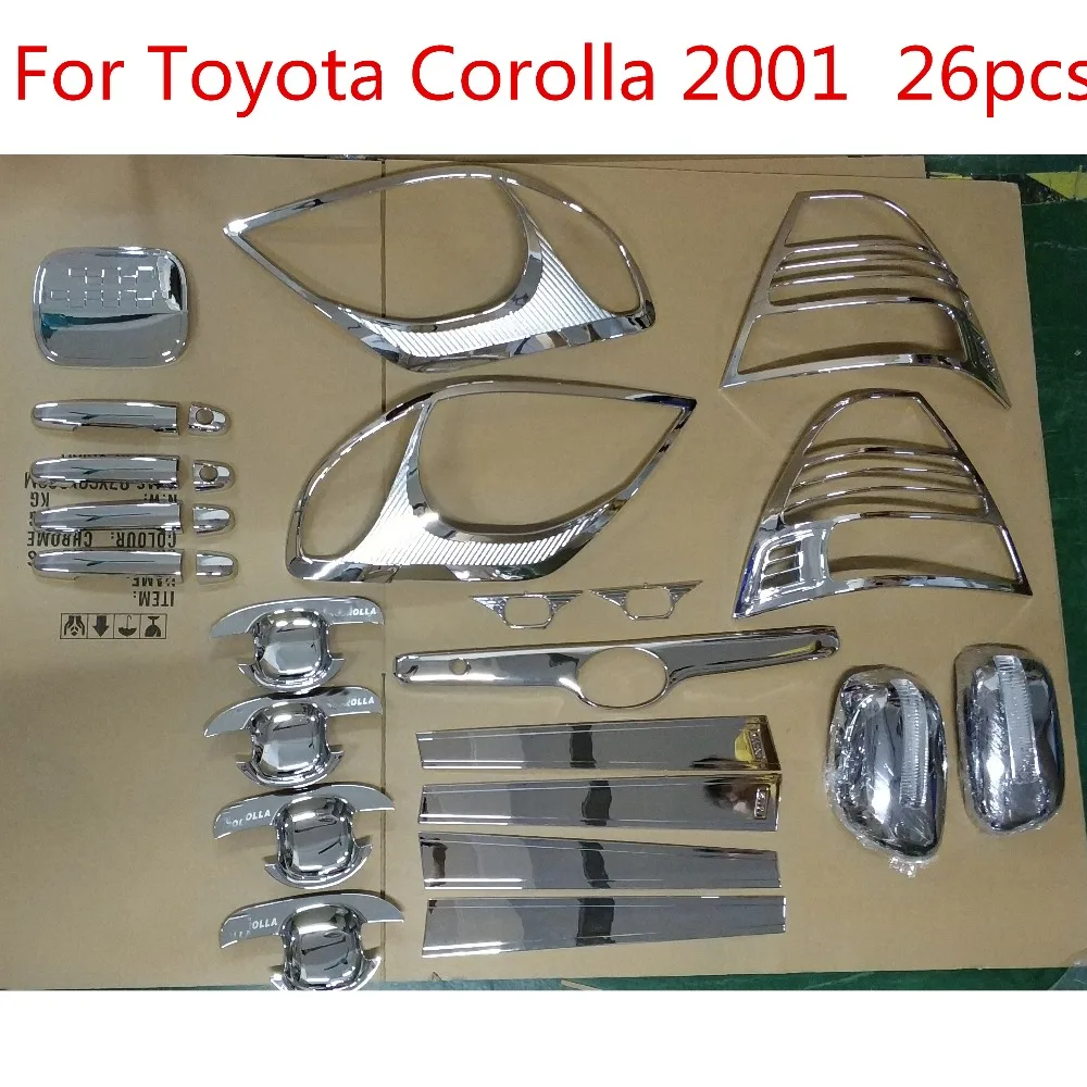 Для Toyota Corolla 2001 FS Высокое качество 26 шт. ABS хромированная отделка Аксессуары