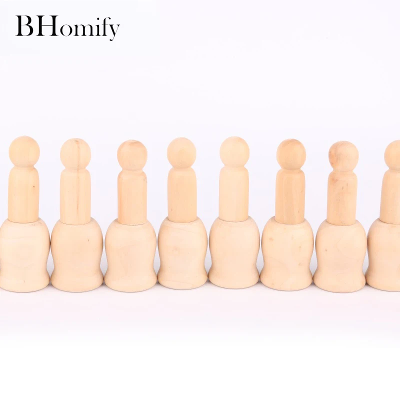 BHomify 10 шт./компл. деревянный Peg люди гнездовой набор куклы ремесла DIY монтессори