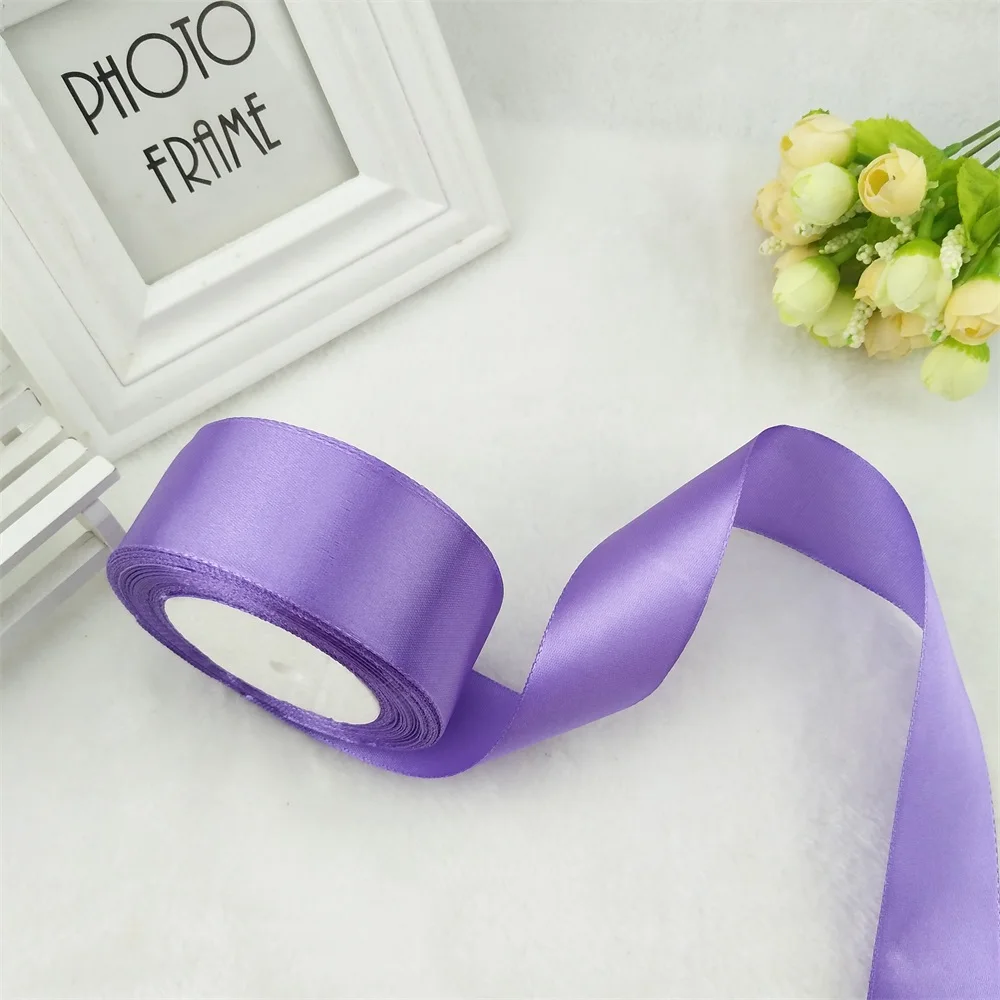 Длинная шелковая атласная светильник-Фиолетовая лента 22 м украшение для свадьбы