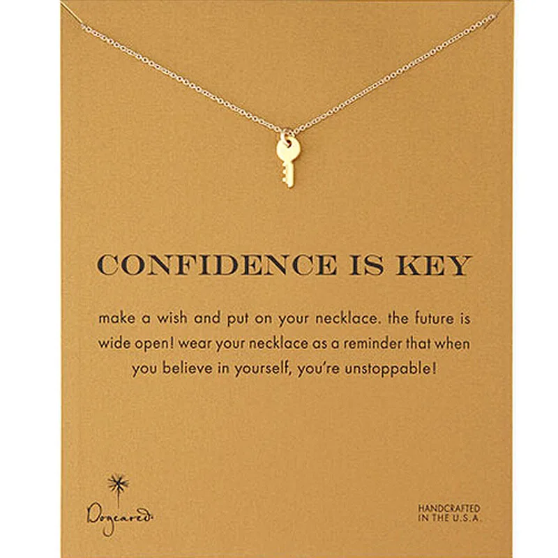 10 шт. горячая Распродажа Избранное ключ кулон ожерелье цвета: золотистый