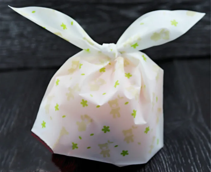 flower 10 шт./лот, милый с кроличьими ушами для печенья, подарочные пакеты для конфет, печенья, закуски выпечка посылка, свадебные сувениры и подарки - Цвет: flower