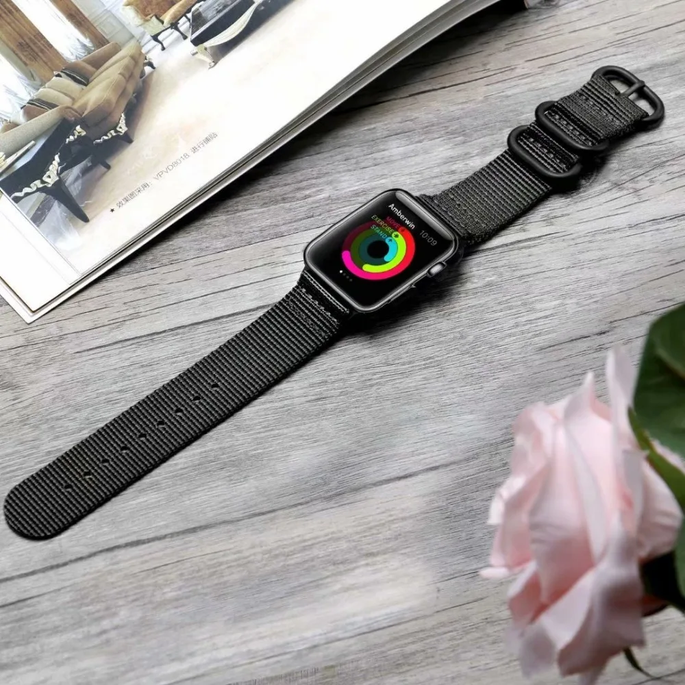 Нейлоновый ремешок аксессуары для Apple Watch 44 мм металлическая пряжка дышащие