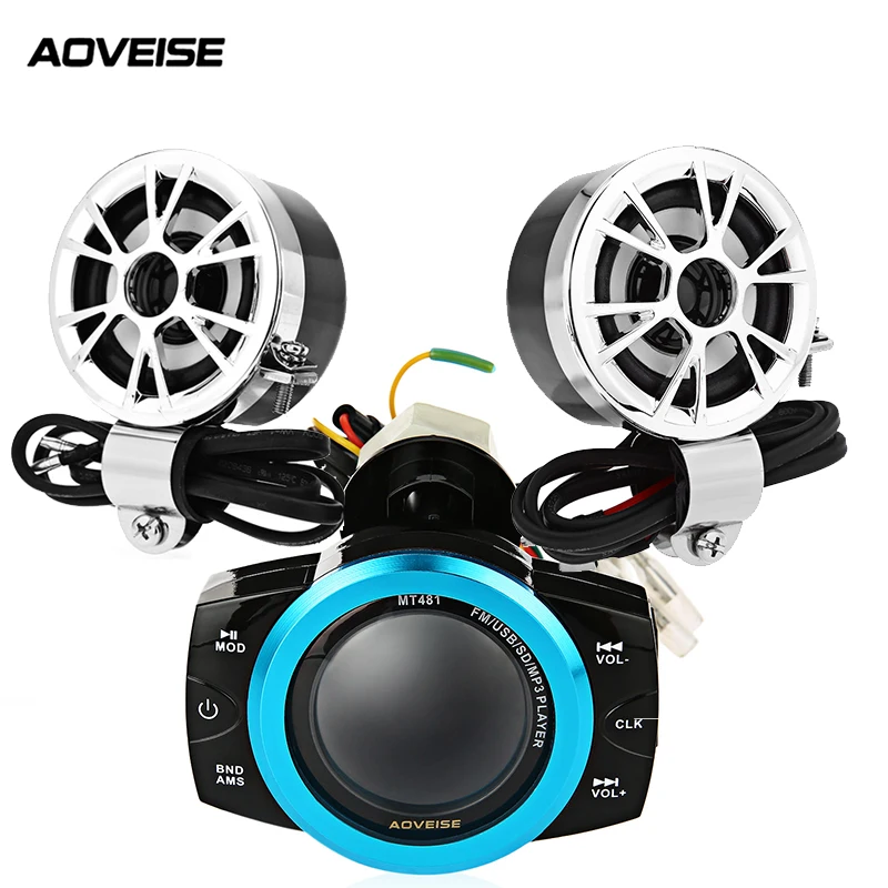 12 V мотоциклов покрытие Рог Электрический Мотоцикл установке динамик мотор MP3
