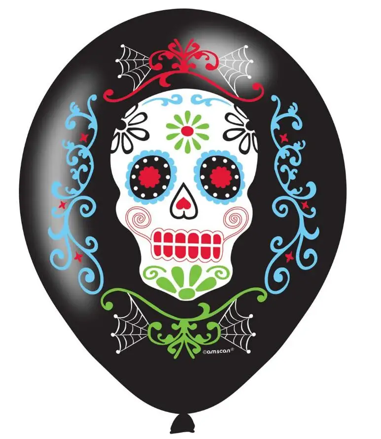 10 шт./лот День мертвых Шар Dia de los Muertos латексные шары игрушки для детей сахар воздушный шар с черепом