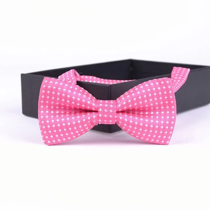 Hot Pink Dot Детский модный официальный хлопковый галстук-бабочка, детский классический галстук-бабочка в горошек, цветная бабочка, Свадебная вечеринка, галстук бабочка для питомца Галстуки для смокинга - Цвет: Hot Pink Dot