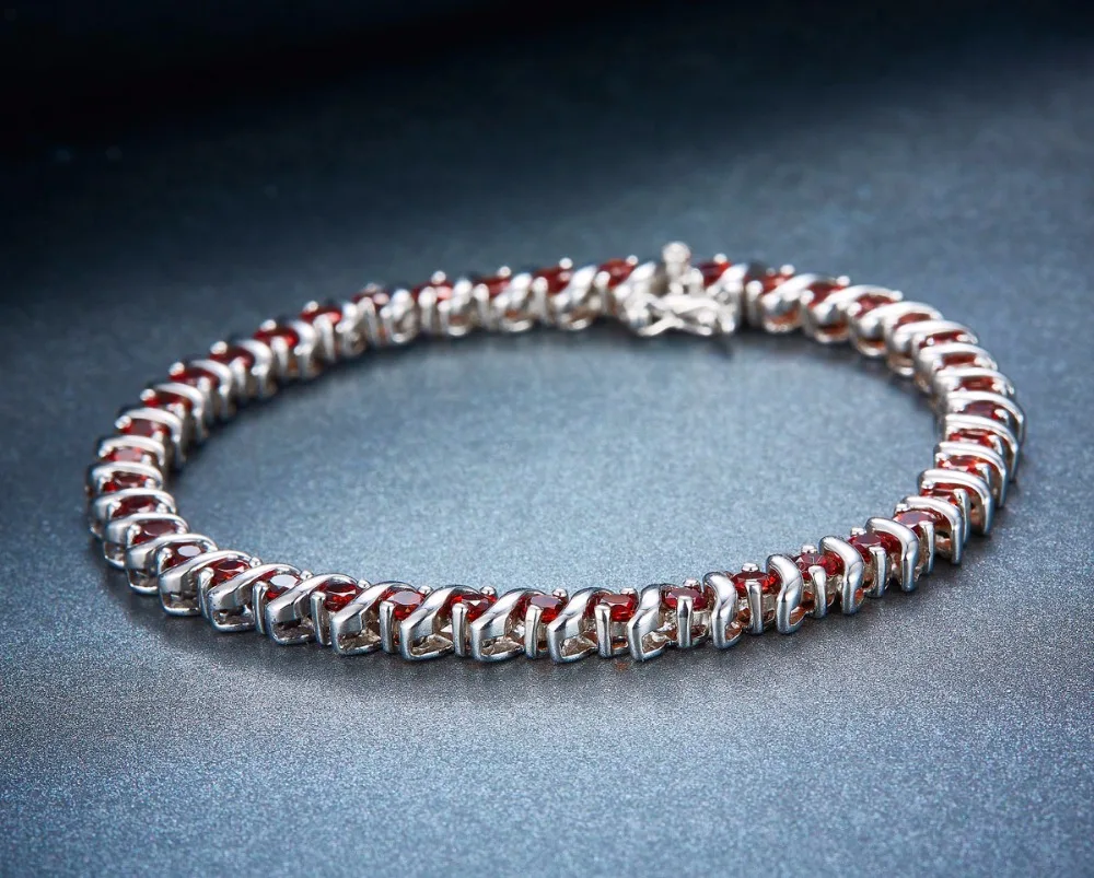 Женский браслет из серебра 925 пробы с натуральным гранатом 7 25 карата|bracelets for|bracelets