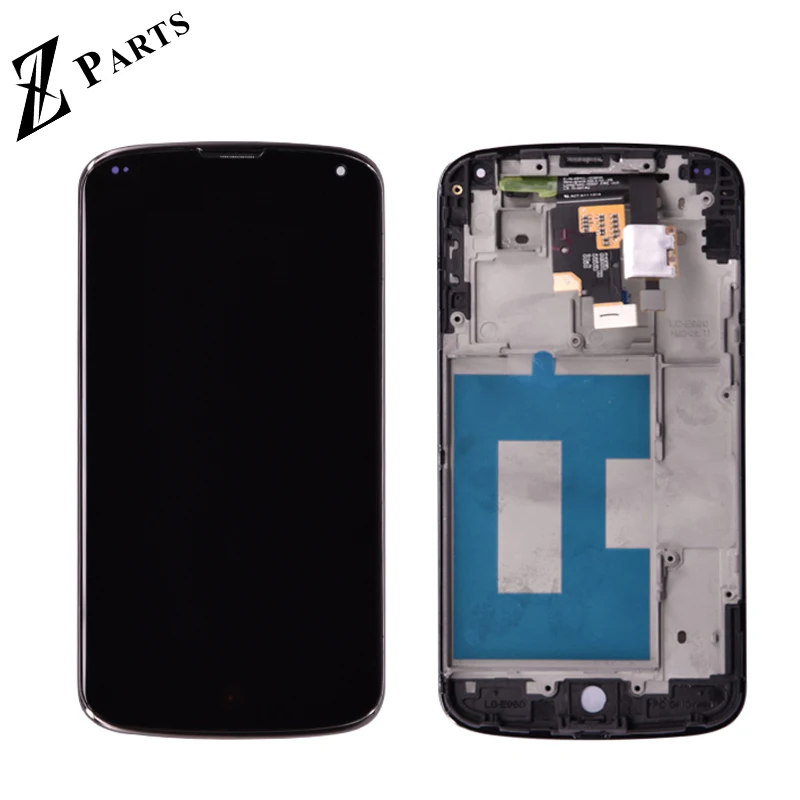 100% Оригинальный ЖК дисплей для LG Google Nexus 4 E960 с сенсорным цифровым преобразователем в сборе рамкой Бесплатная