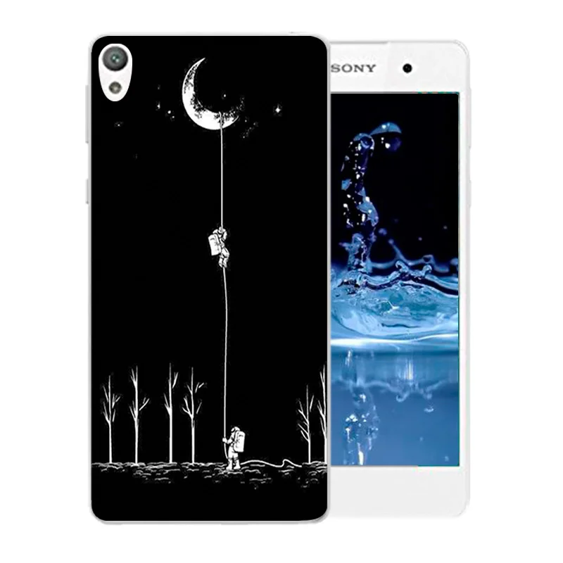 Чехол для телефона с рисунком космическая Луна Мягкий силиконовый чехол Sony Xperia E5