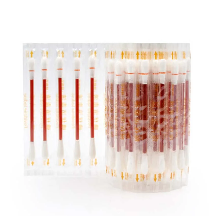 80 шт. аптечка первой помощи йод ватную палочку с йодом для дезинфекции ватный