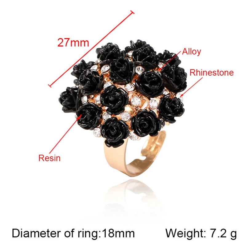 Женские кольца для помолвки в форме роз высокое качество большой цветок из