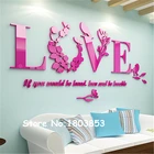 Новое поступление, современные романтические 3D Хрустальные акриловые наклейки на стену, гостиная, спальня, украшение для дома, свадебные подарки, настенные наклейки