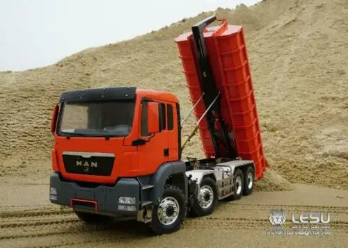 1/14 MAN TGS LESU 8*8 гидравлический самосвал RC рулон вкл/выкл радио окрашенный глубокий