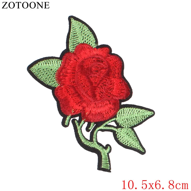 ZOTOONE патч для одежды 1 шт. большой красный цветок розы вышитый патч DIY Железо На пришить ткань ремонт одежды для свадьбы патч