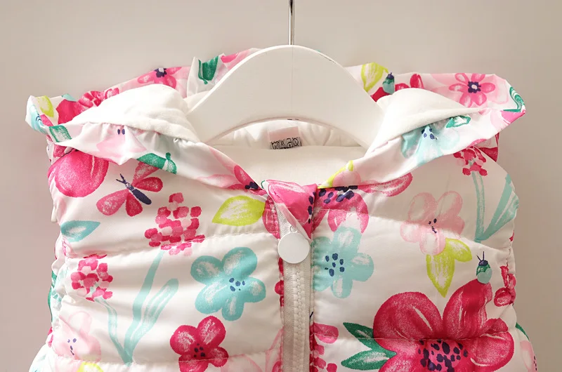 Новые осенне зимние жилеты для девочек Детский Теплый хлопковый жилет с