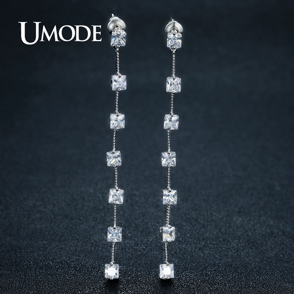 Женские длинные серьги-подвески UMODE модные геометрические серьги с квадратными