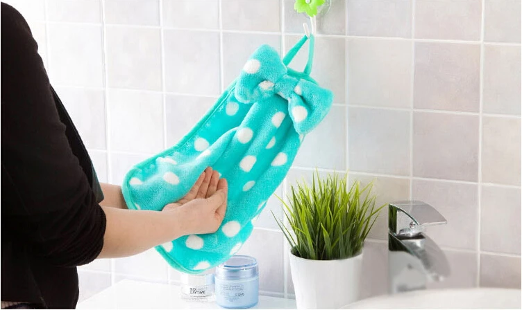 Полотенце из кораллового бархата подвеска бант 1 шт. прочное впитывающее