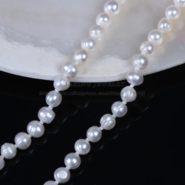 Женское длинное ожерелье из натурального пресноводного жемчуга размер 6 7 мм|long