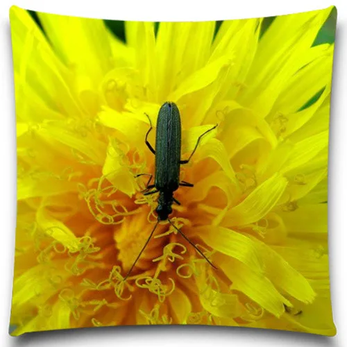 Чехол с желтыми цветами животными черным муравьем планшетом подушкой креативный