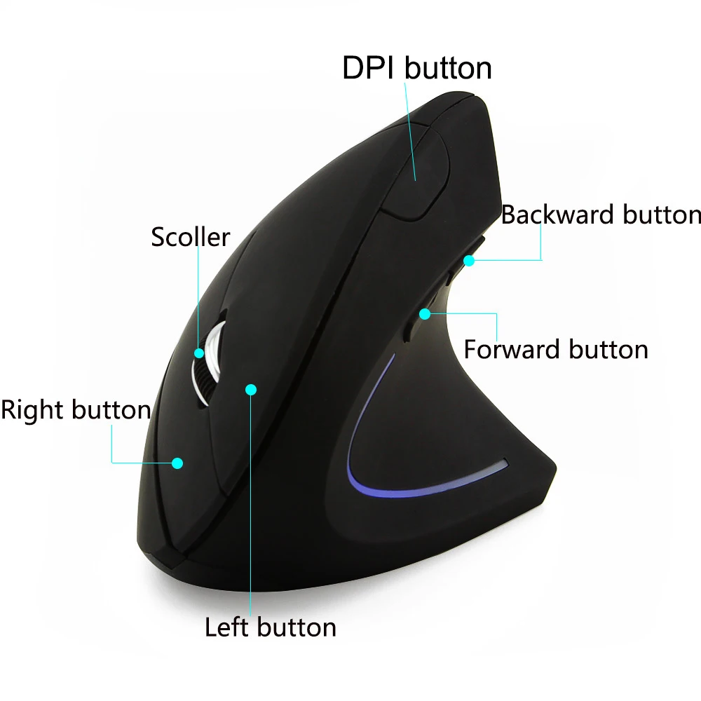 CHUYI Bluetooth Мышь эргономичная Вертикальная игровая Регулируемый 800/1200/1600 Точек на