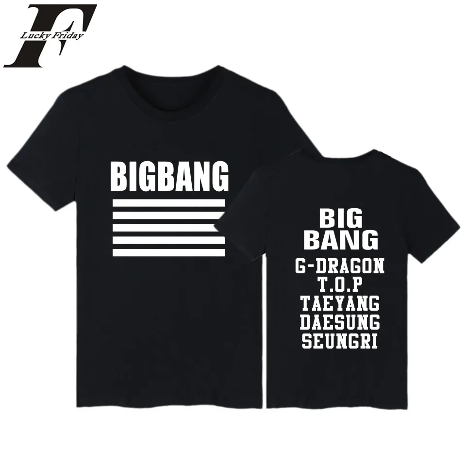 Модная футболка LUCKYFRIDAYF Bigbang kpop для мужчин и женщин летняя повседневная с круглым