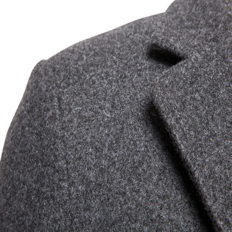 Новинка роскошное шерстяное пальто Мужской однобортный длинный тренчкот на