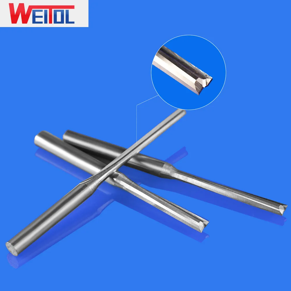 WeiTol 3 175 мм хвостовик двойные канавки прямые фрезы 2 биты CNC режущие