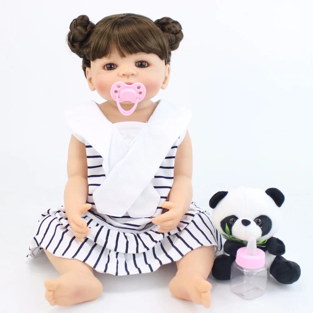 55 см полный силиконовые винила тела Reborn Baby Doll Игрушки для девочек Bonecas